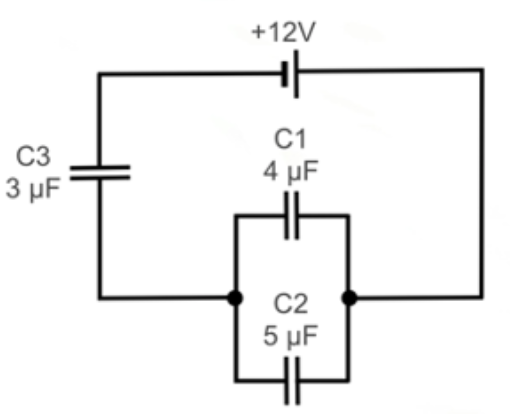 For the following circuit, what is the charge