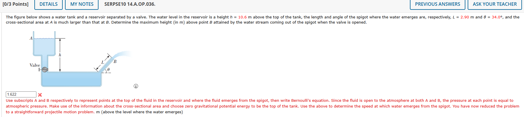The figure below shows a water tank and a