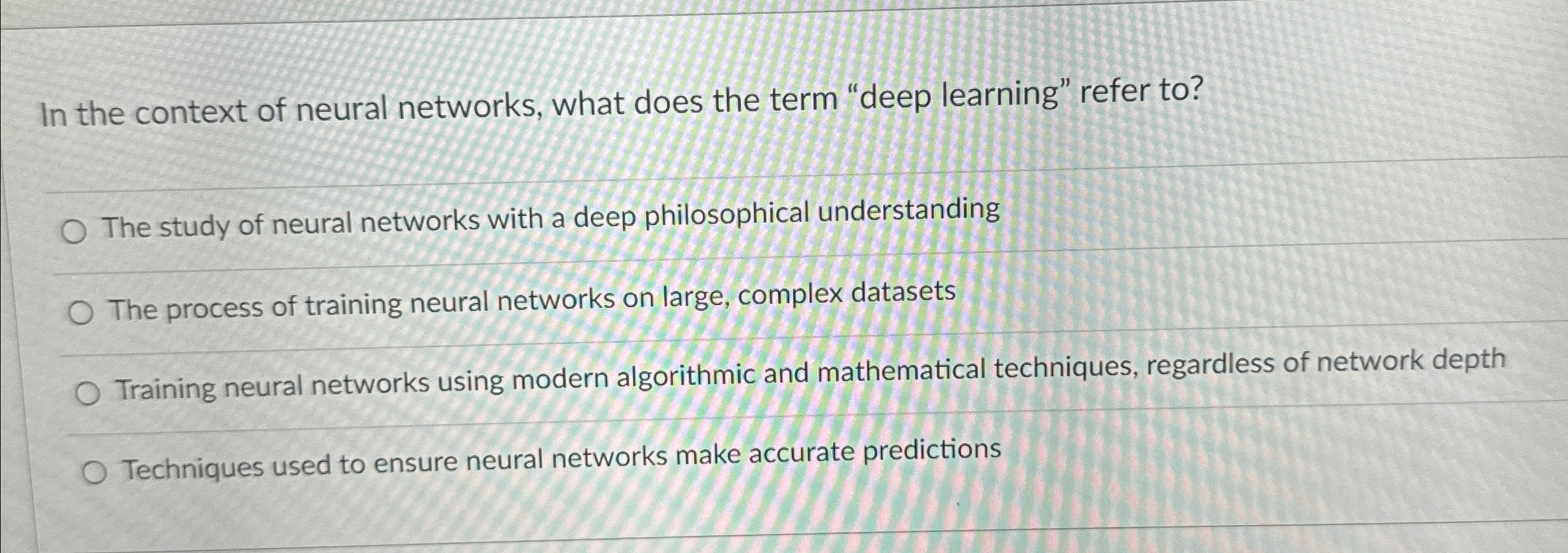 In the context of neural networks, what does the