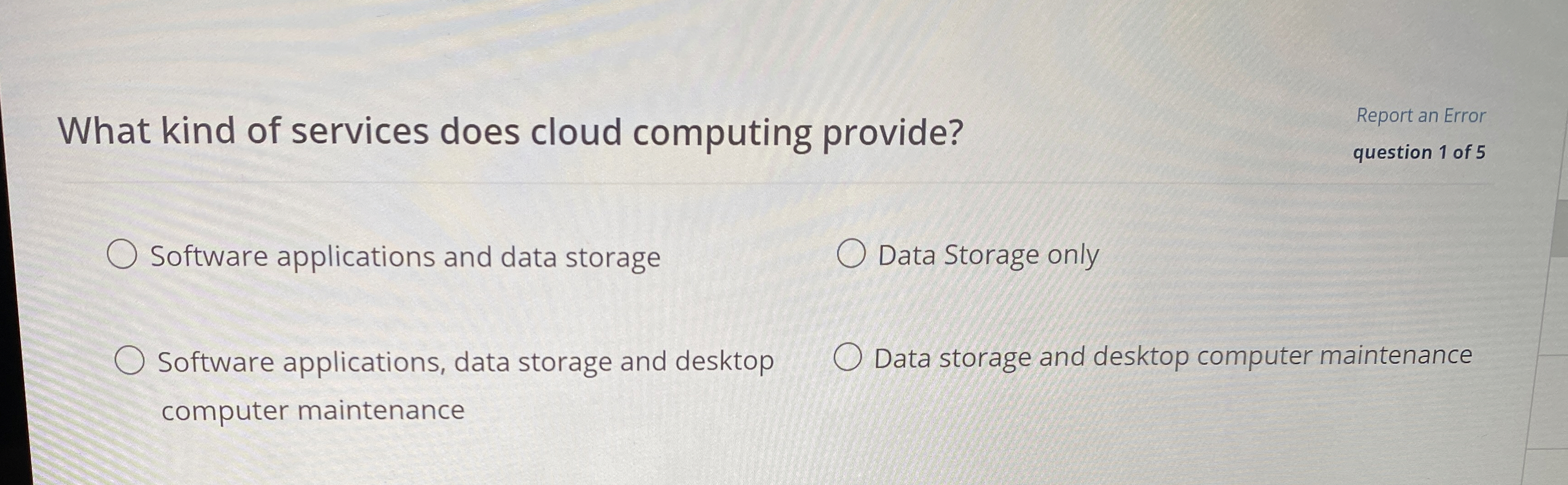 What kind of services does cloud computing