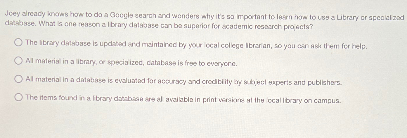 Joey already knows how to do a Google search and