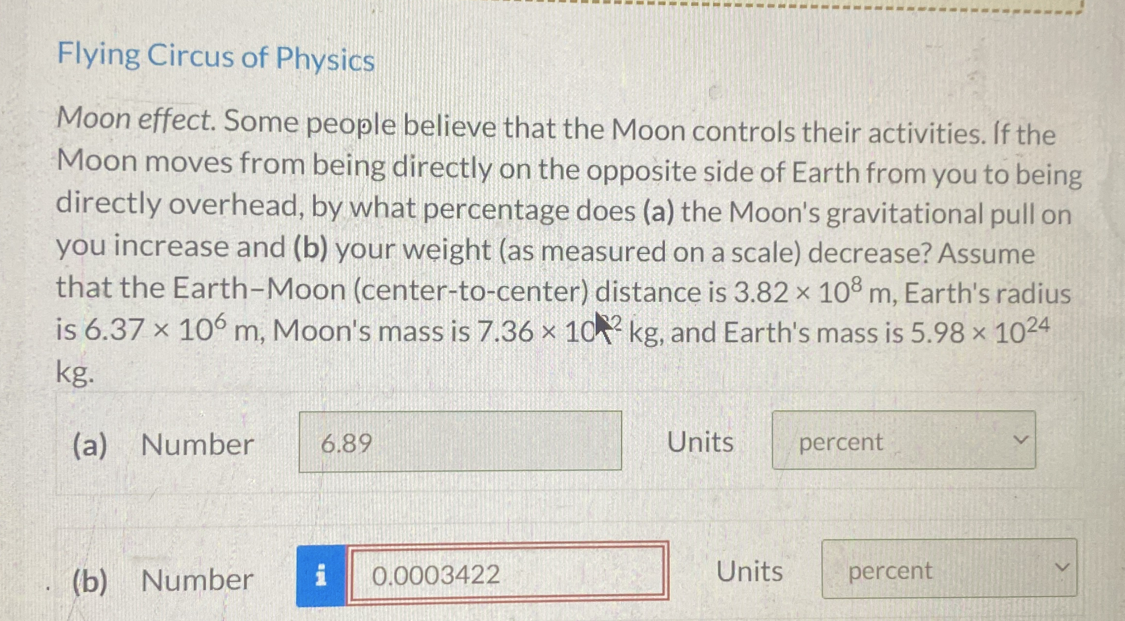 Flying Circus of Physics Moon effect. Some people