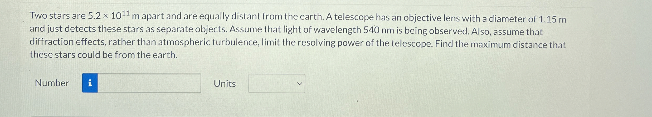 Two stars are 5 . 2 1 0 1 1 m apart and are