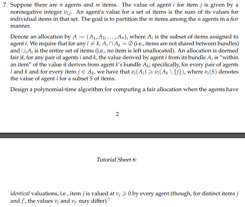 solve this problem: Suppose there are n agents
