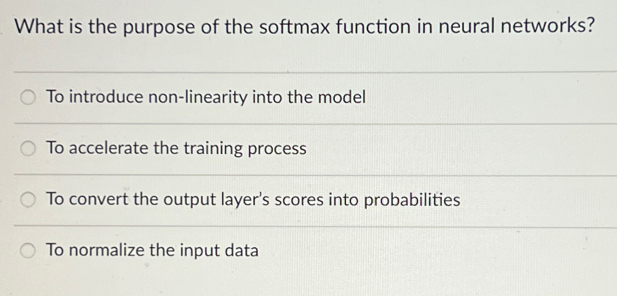 What is the purpose of the softmax function in