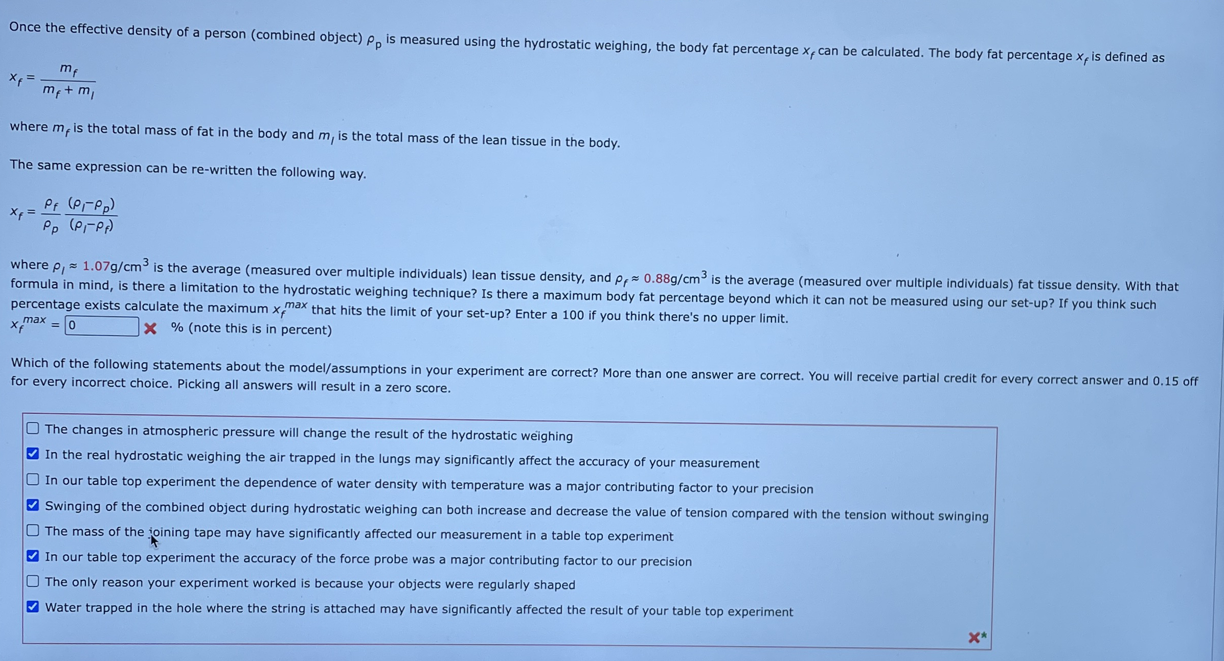 Once the effective density of a person ( combined