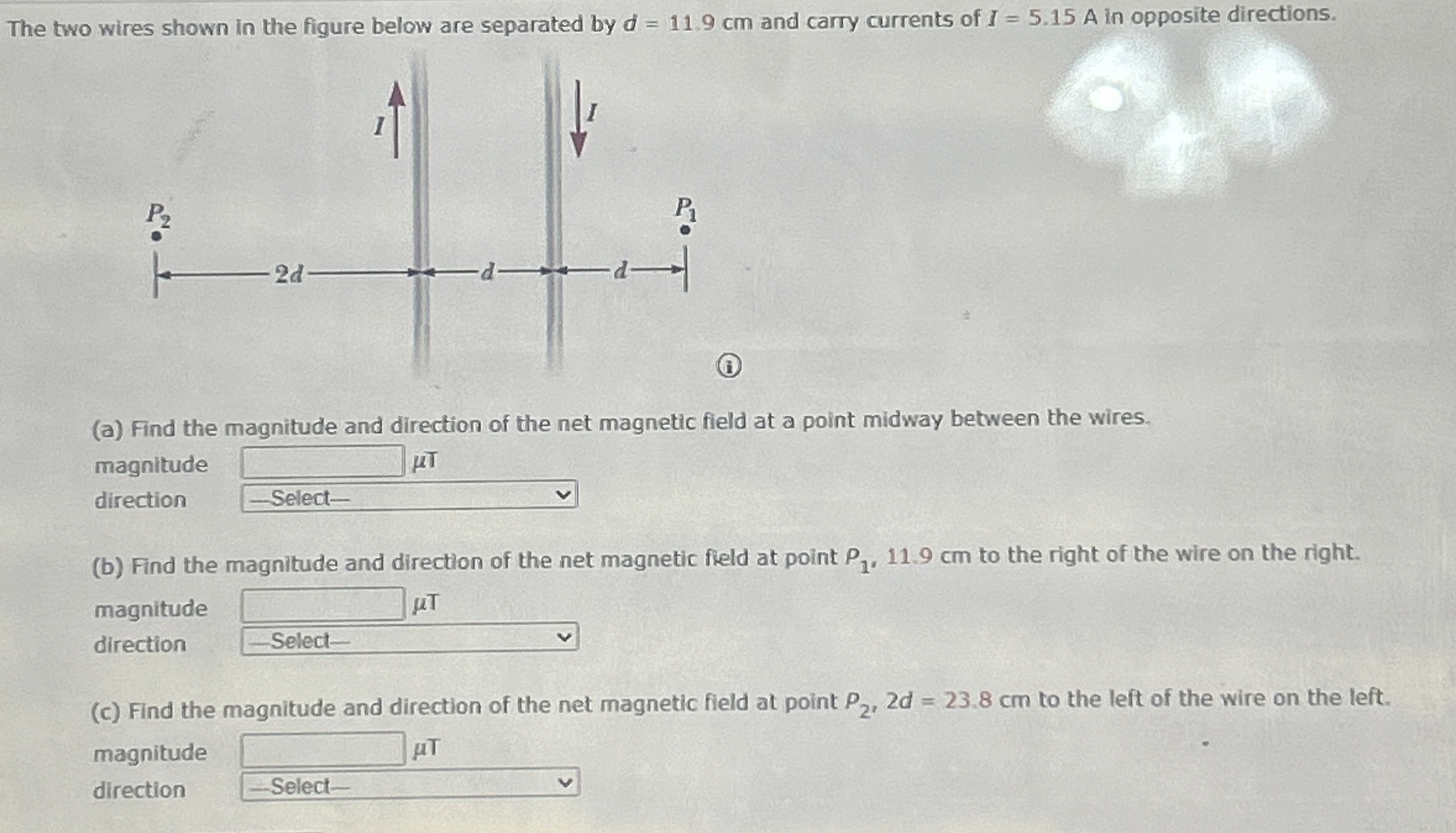 The two wires shown in the figure below are