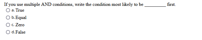 If you use multiple AND conditions, write the