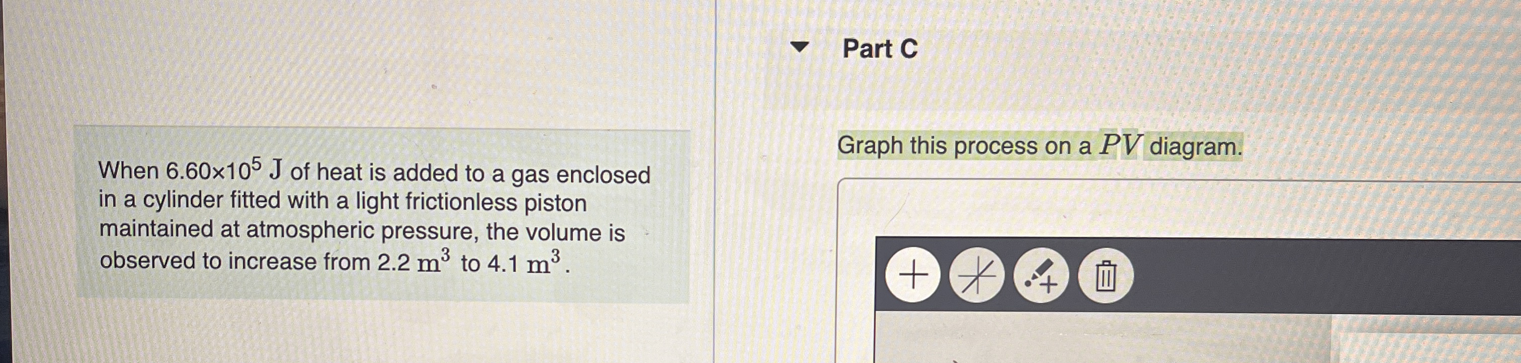 When 6 . 6 0 1 0 5 J of heat is added to a gas