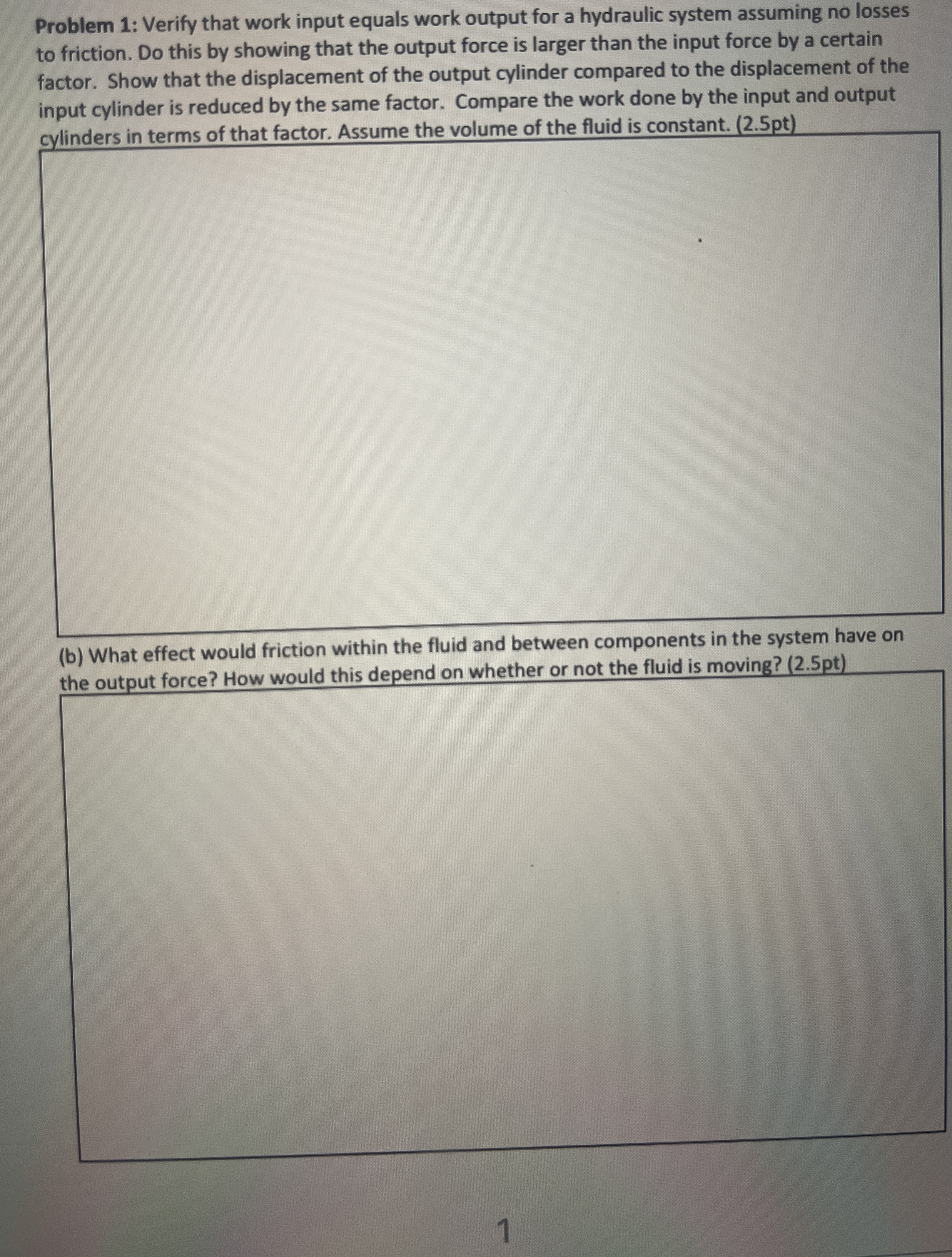 Problem 1 : Verify that work input equals work