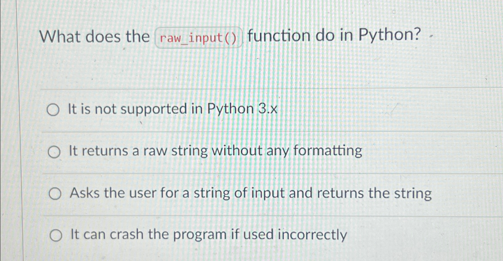 What does the function do in Python? It is not