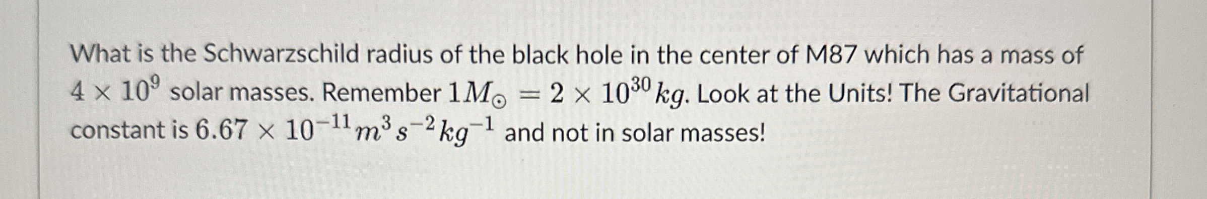 What is the Schwarzschild radius of the black