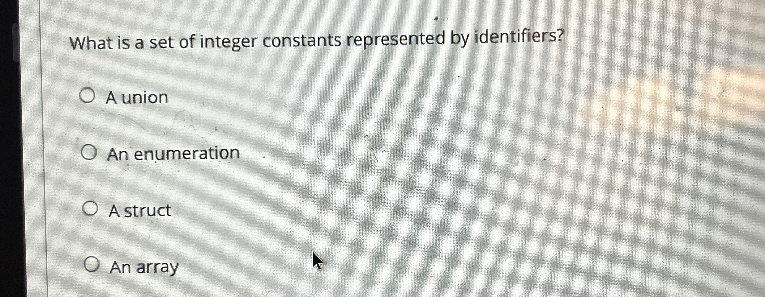 What is a set of integer constants represented by