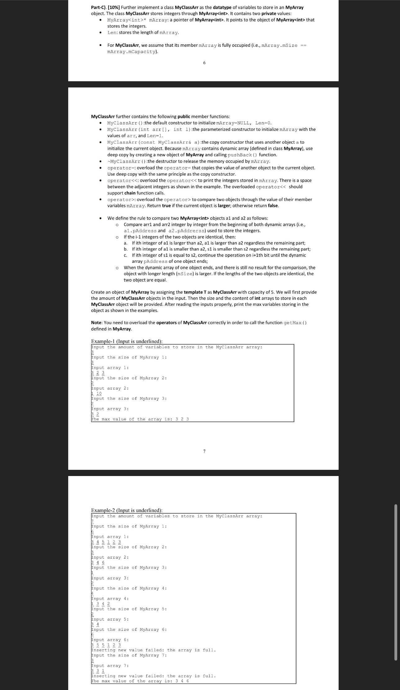 use c + + Part - C ) . [ 1 0 % ] Further