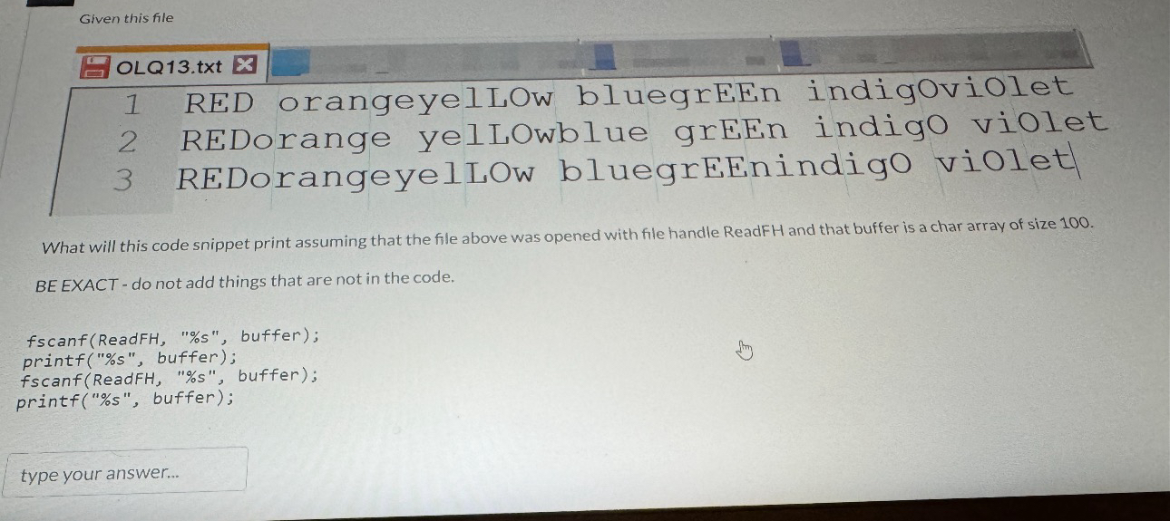 Given this file OLQ 1 3 . txt x 1 RED