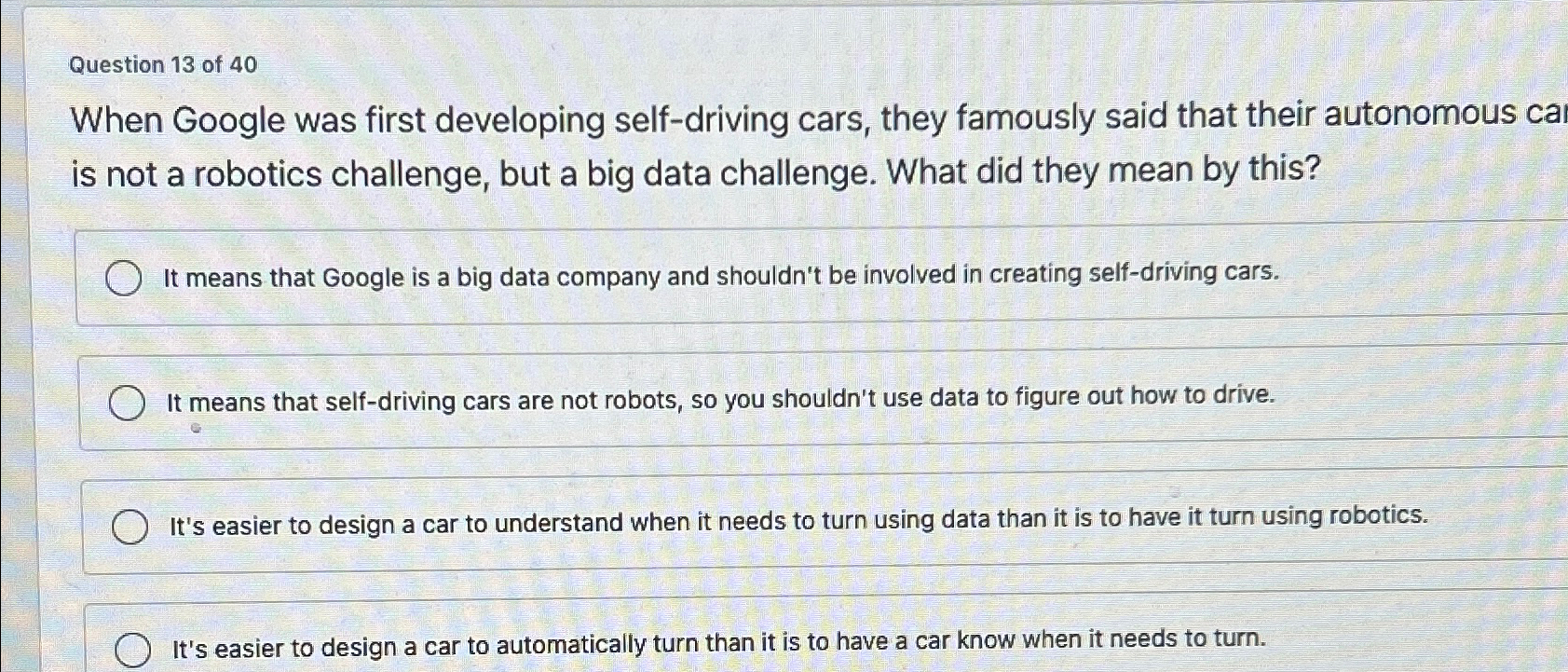 Question 1 3 of 4 0 When Google was first