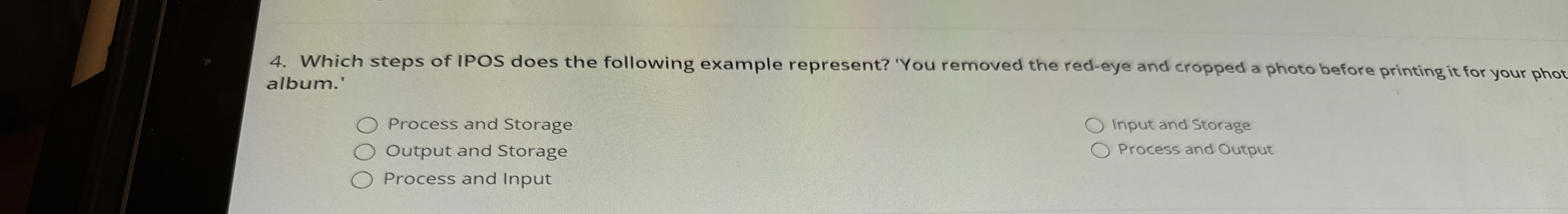 Which steps of IPOS does the following example