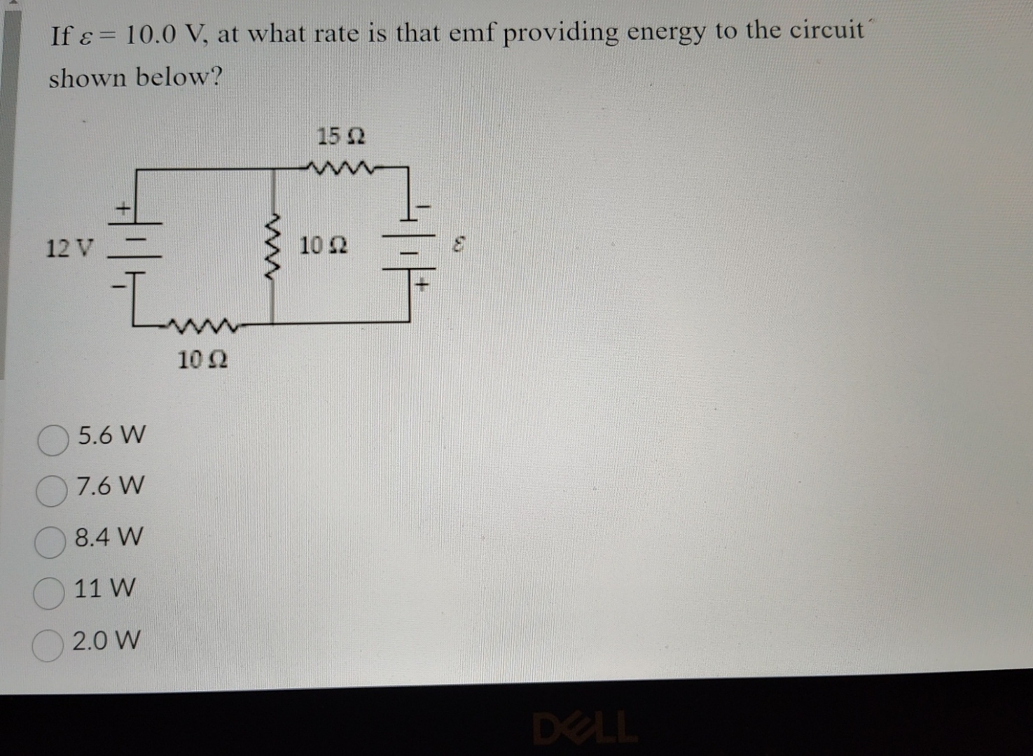 If = 1 0 . 0 V , at what rate is that emf