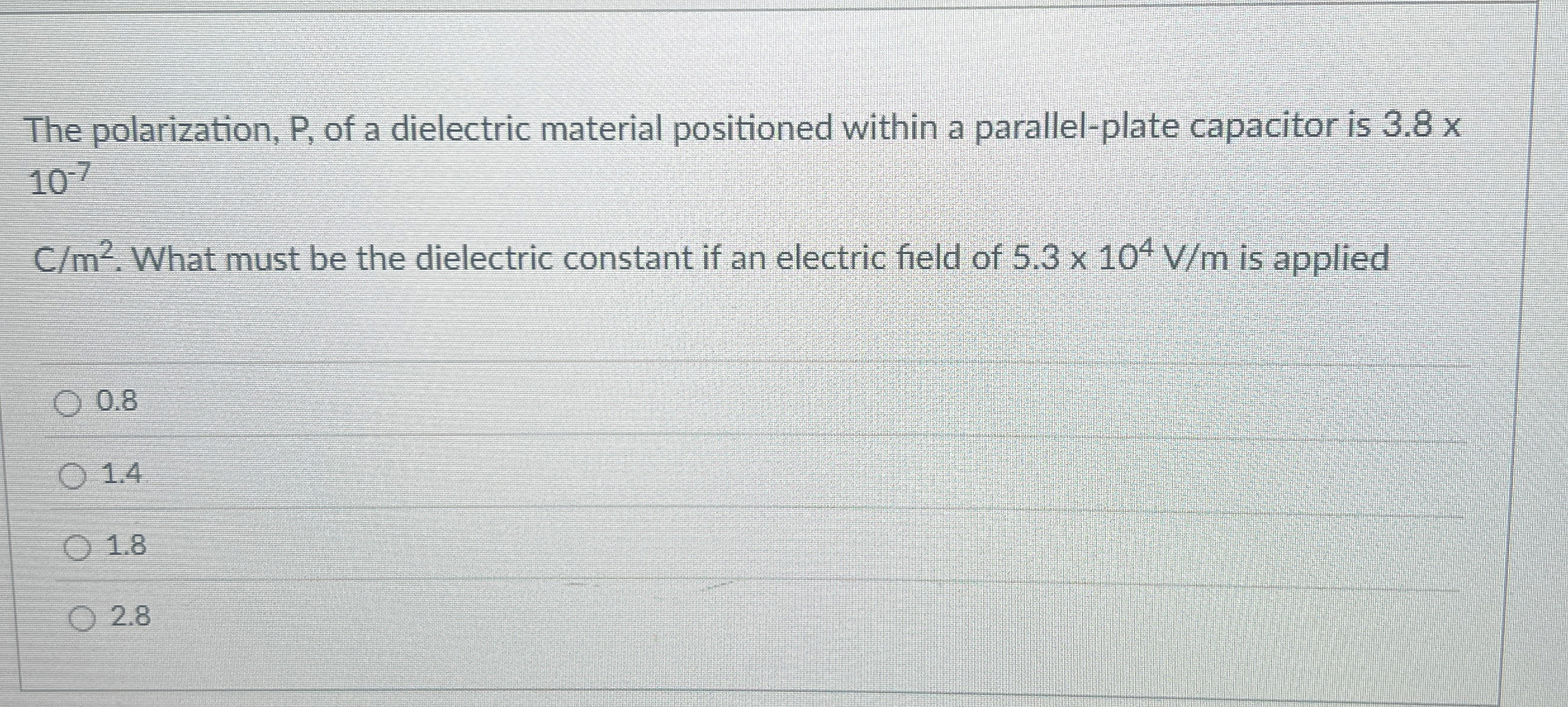 The polarization, P , of a dielectric material