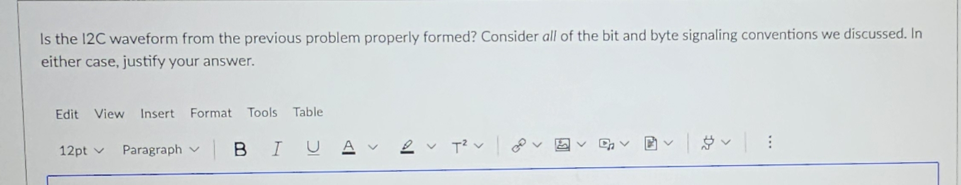 Is the i 2 c waveform from the previous problem