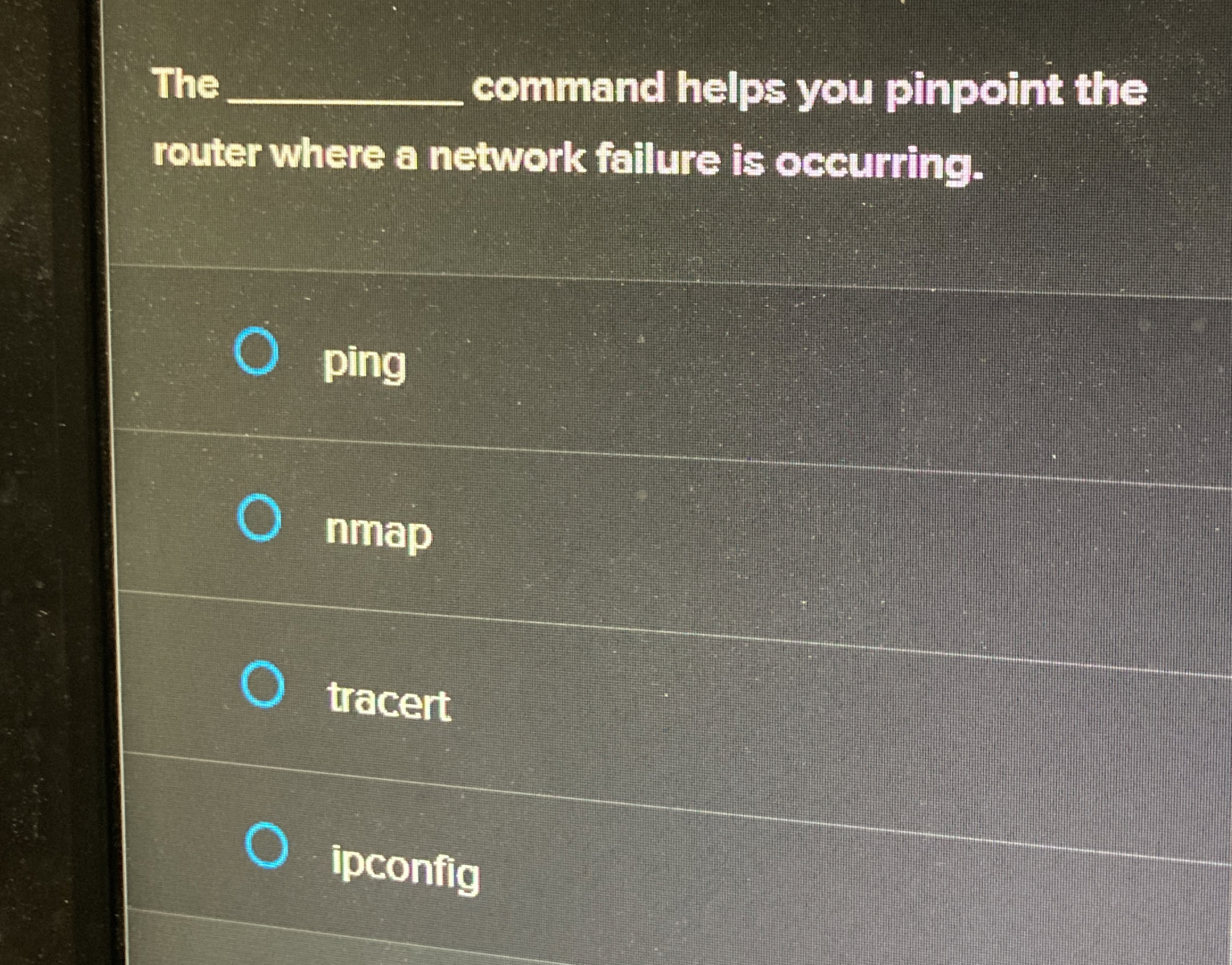 The q , command helps you pinpoint the router