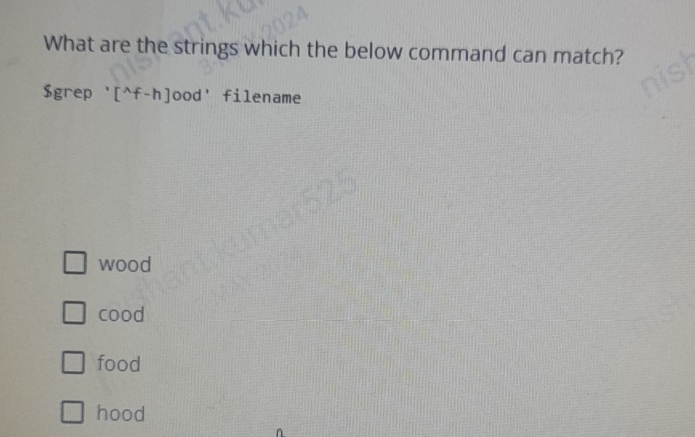 What are the strings which the below command can