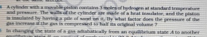 4 A cylinder with a movable piston contains 3