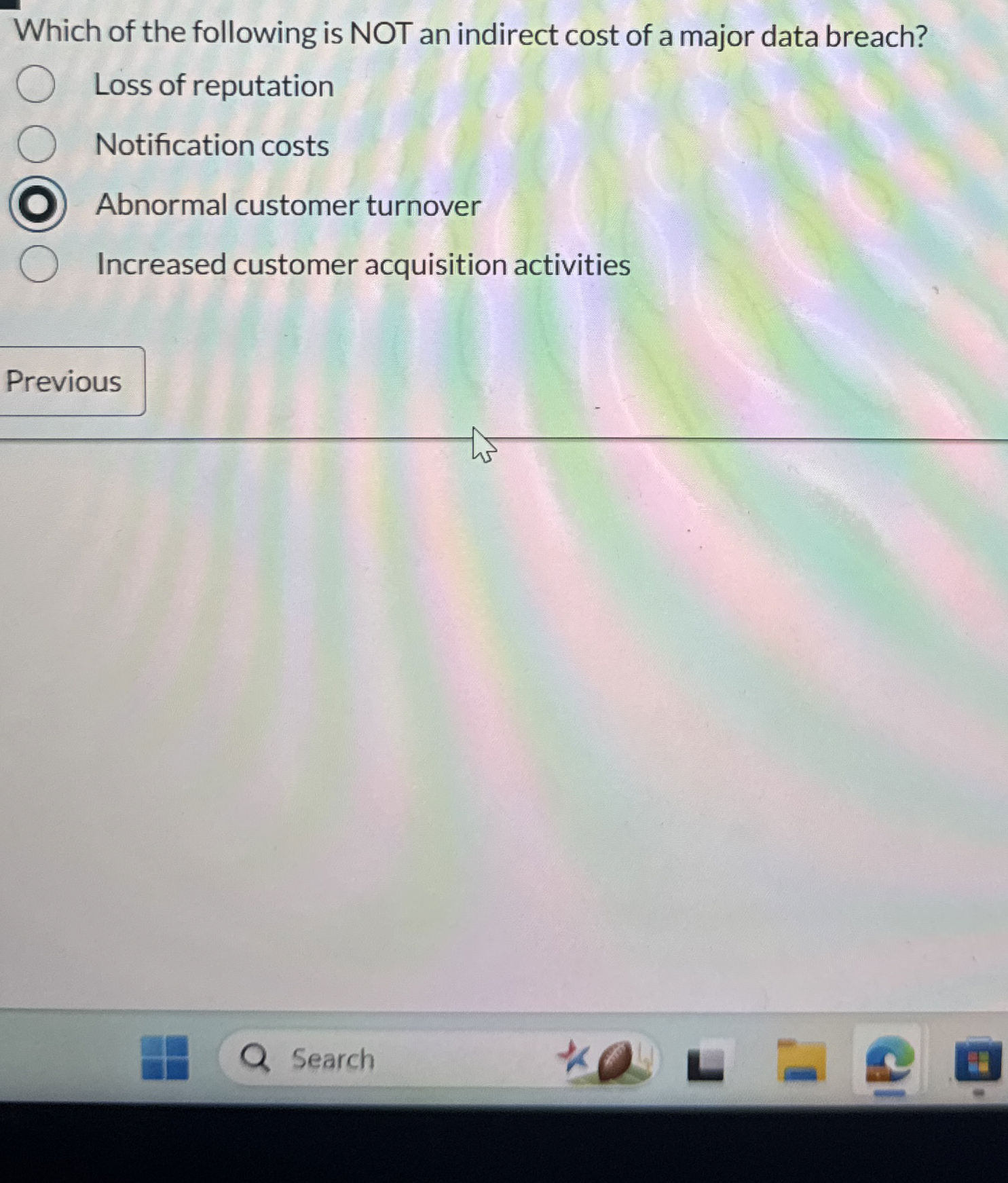 Which of the following is NOT an indirect cost of