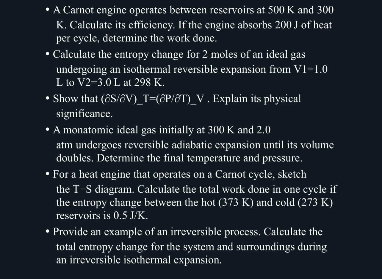 A Carnot engine operates between reservoirs at 5