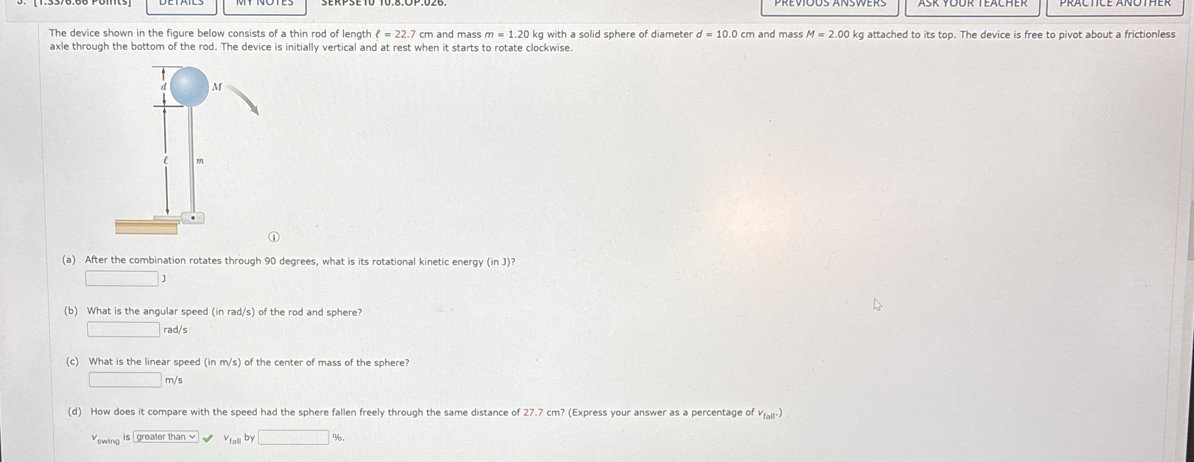 axle through the bottom of the rod. The device is