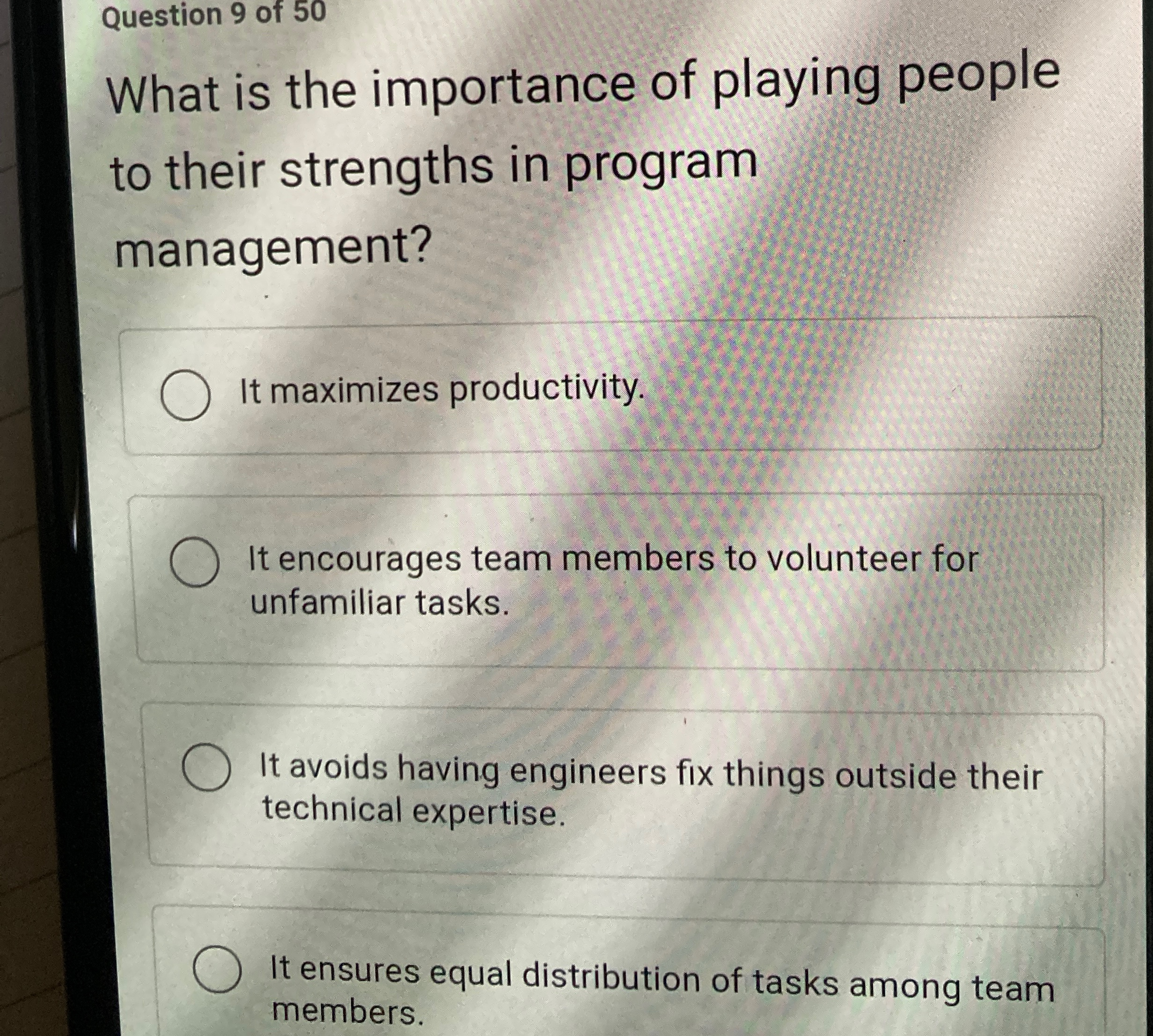 Question 9 of 5 0 What is the importance of