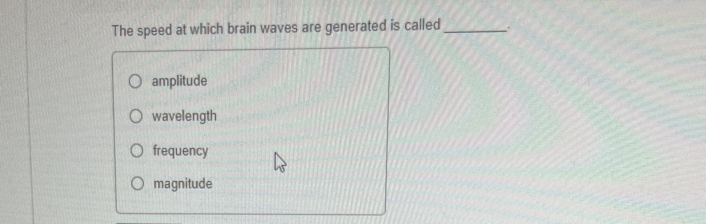 The speed at which brain waves are generated is