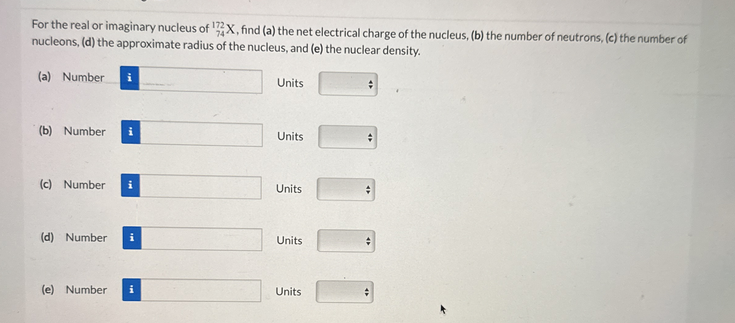 For the real or imaginary nucleus of ? 7 4 1 7 2