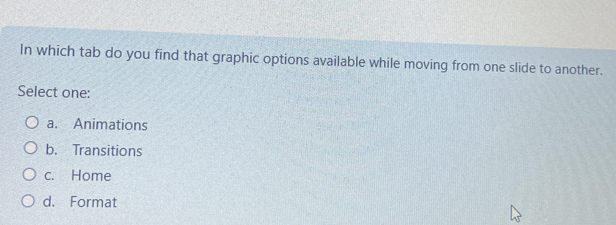 In which tab do you find that graphic options