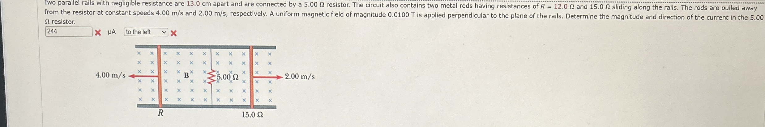Two paralel rails with negligible resistance are