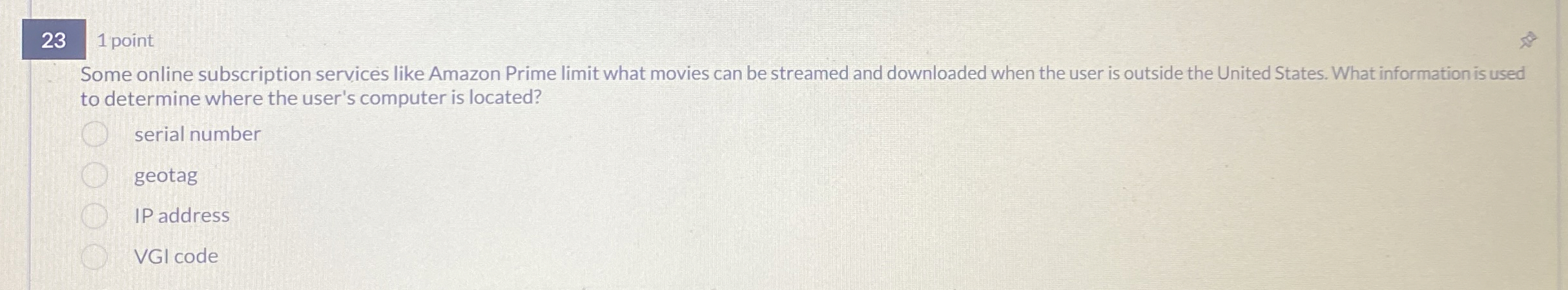 2 3 1 point Some online subscription services