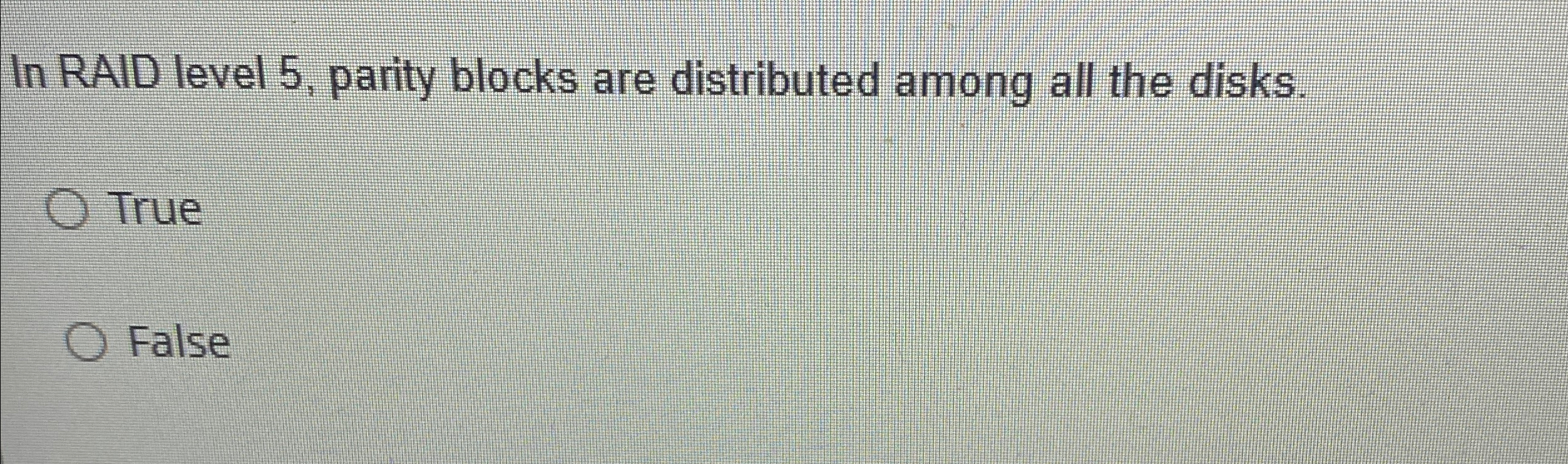 In RAID level 5 , parity blocks are distributed