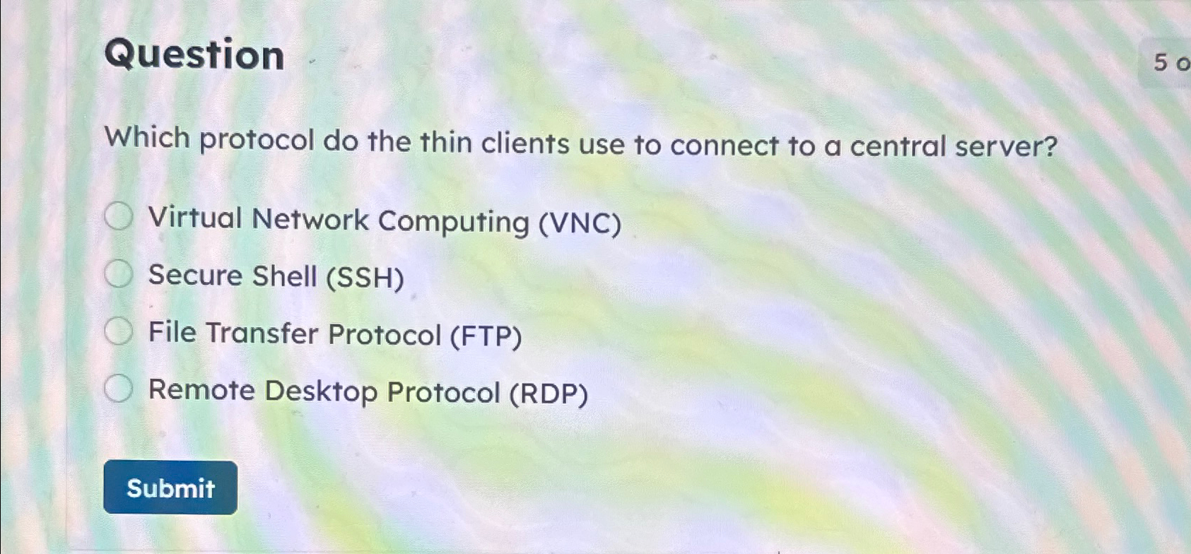 Question Which protocol do the thin clients use