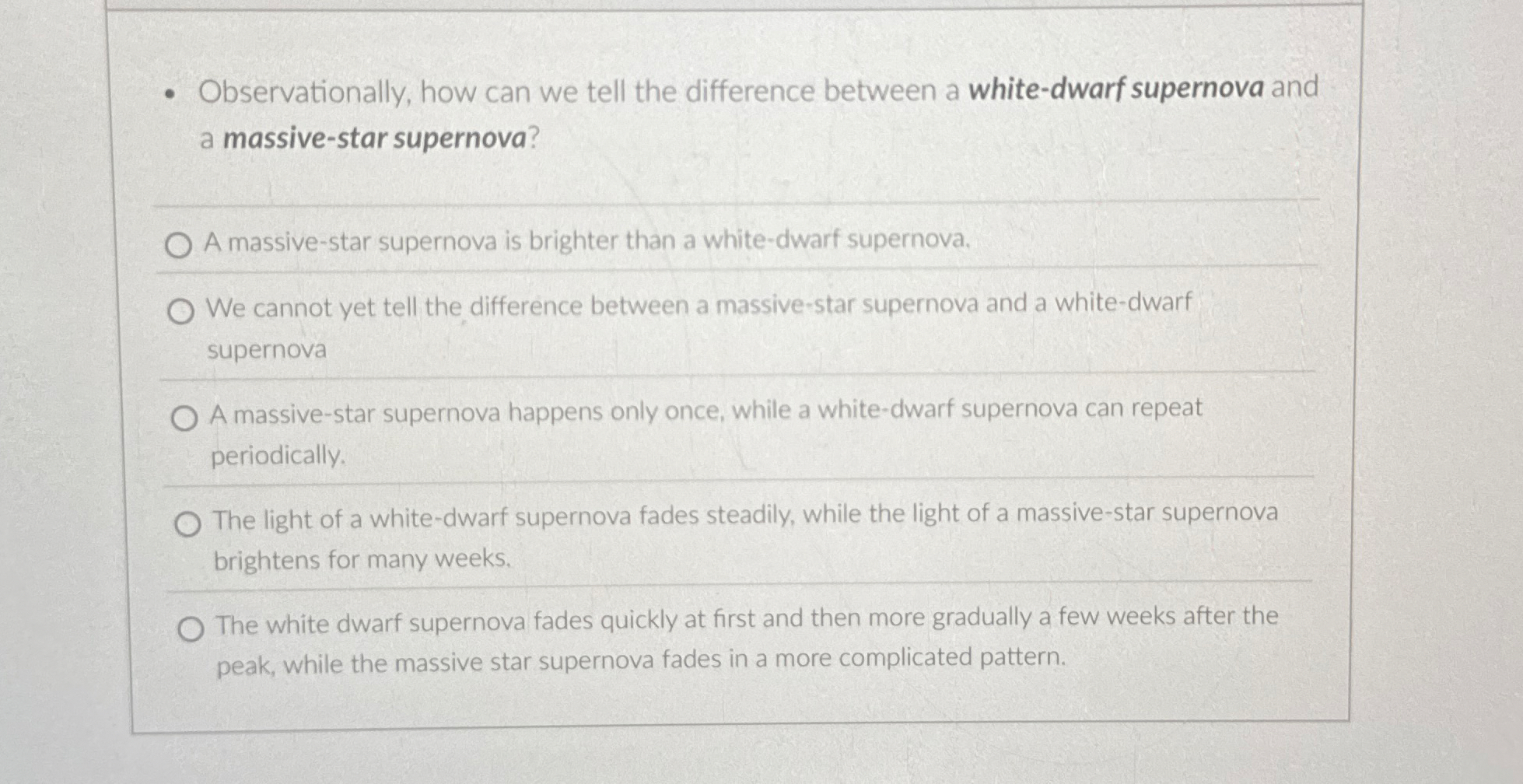 Observationally, how can we tell the difference