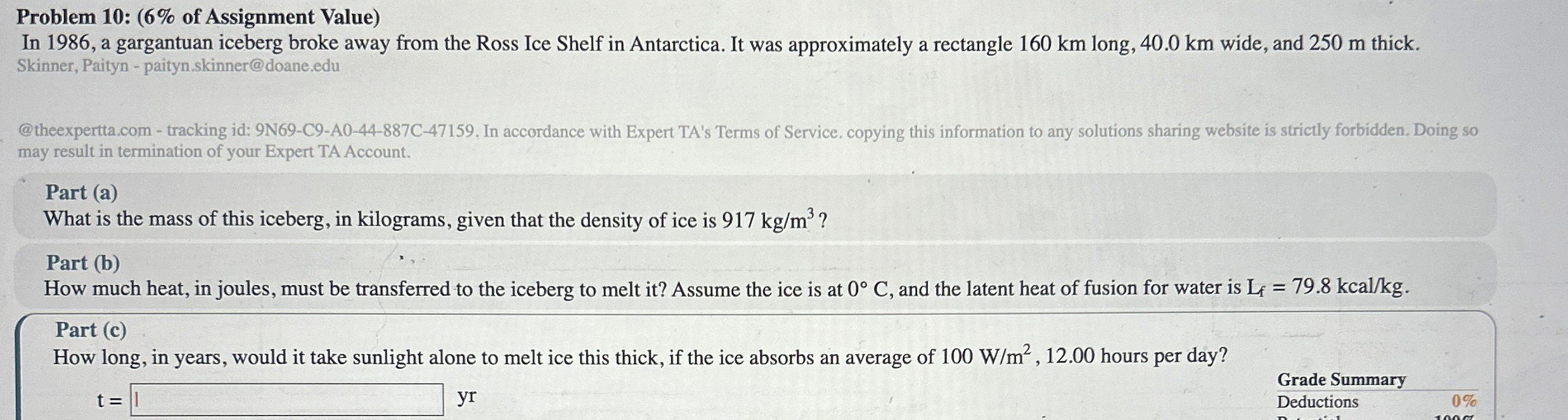 Problem 1 0 : ( 6 % of Assignment Value ) In 1 9