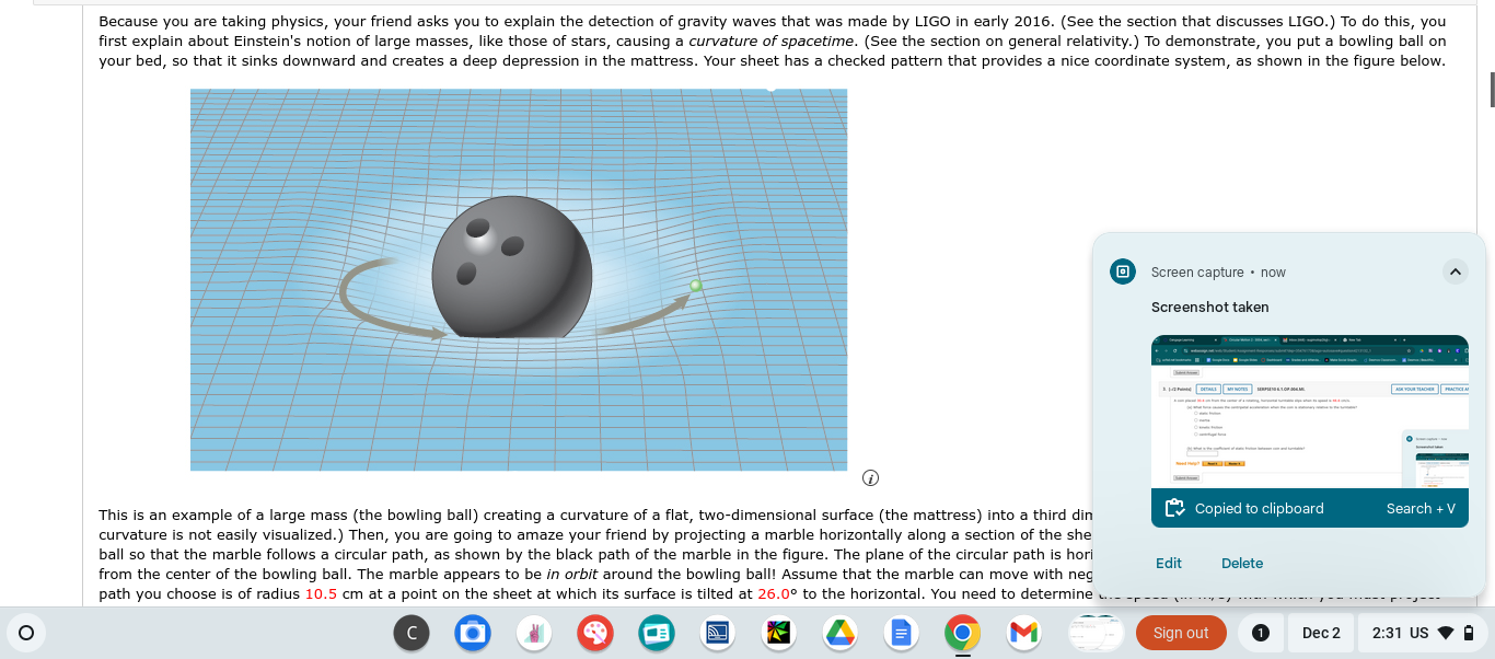 Because you are taking physics, your friend asks