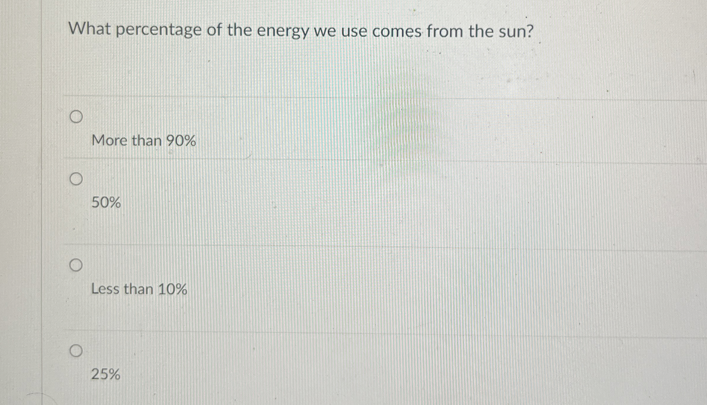 What percentage of the energy we use comes from