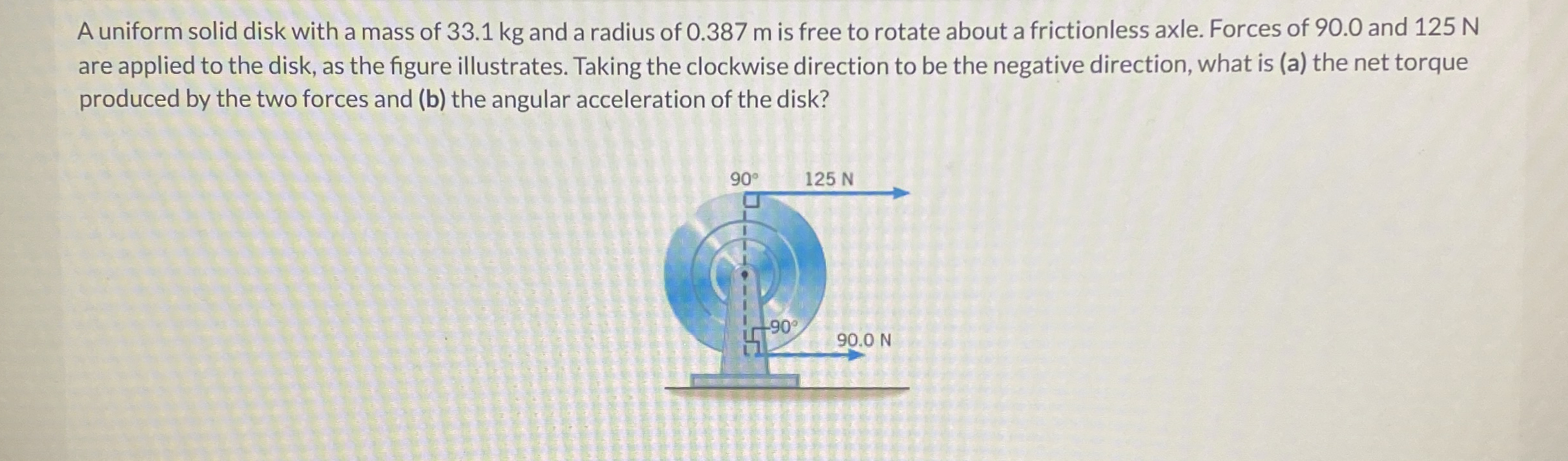 A uniform solid disk with a mass of 3 3 . 1 kg