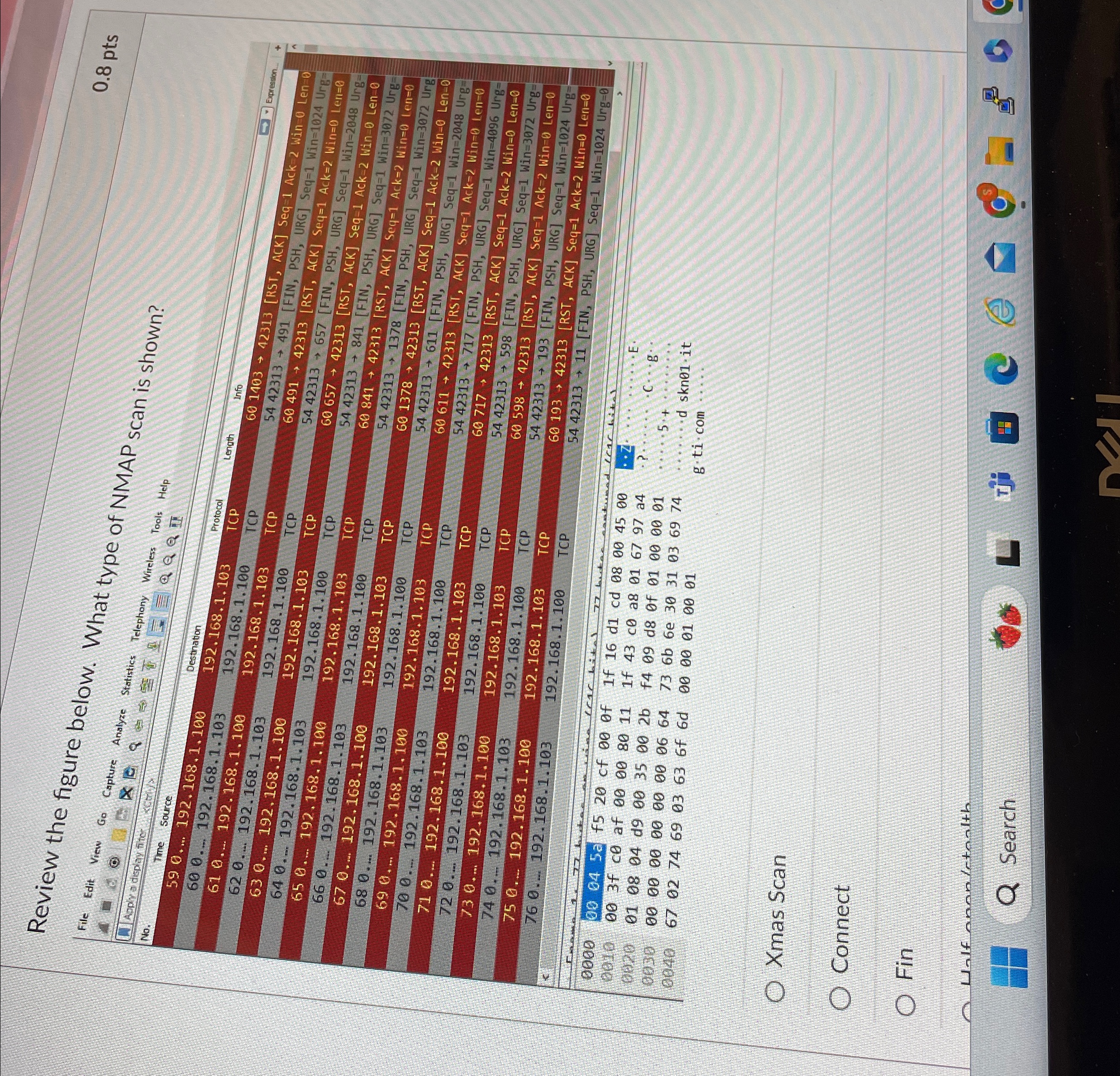 Review the figure below. What type of NMAP scan