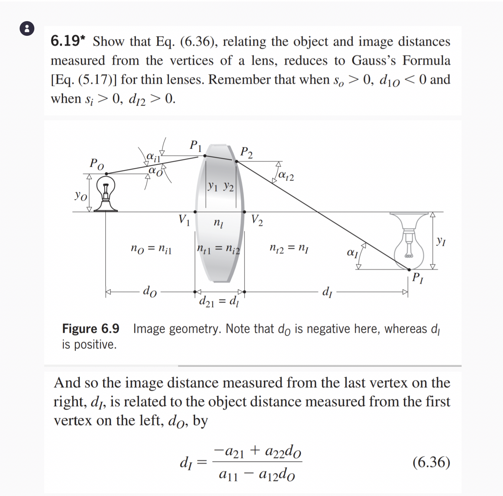 6 . 1 9 * Show that Eq . ( 6 . 3 6 ) , relating