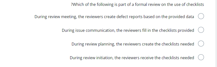 ? Which of the following is part of a formal