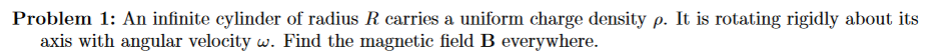 Problem 1 : An infinite cylinder of radius \ ( R