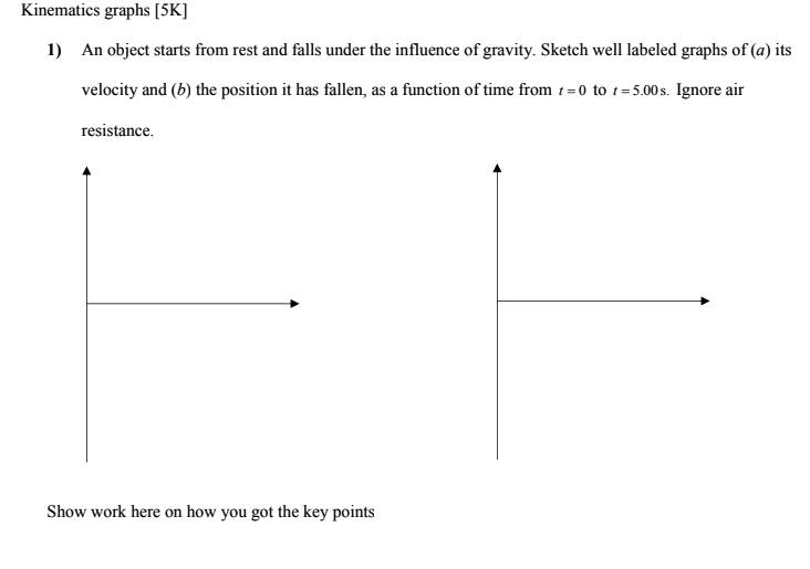 Kinematics graphs [ 5 K ] 1 ) An object starts