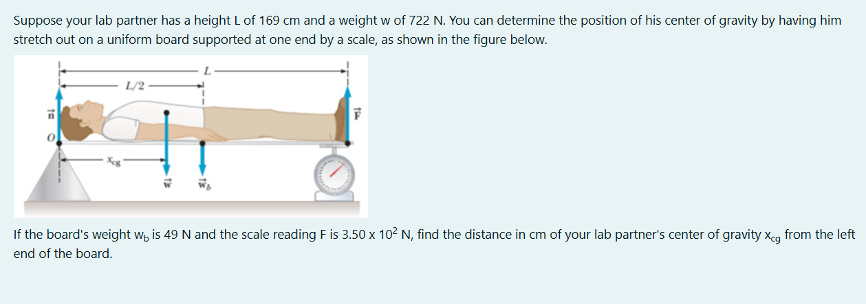 Suppose your lab partner has a height L of 1 6 9