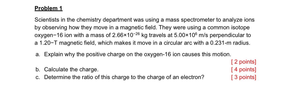 Problem 1 Scientists in the chemistry department